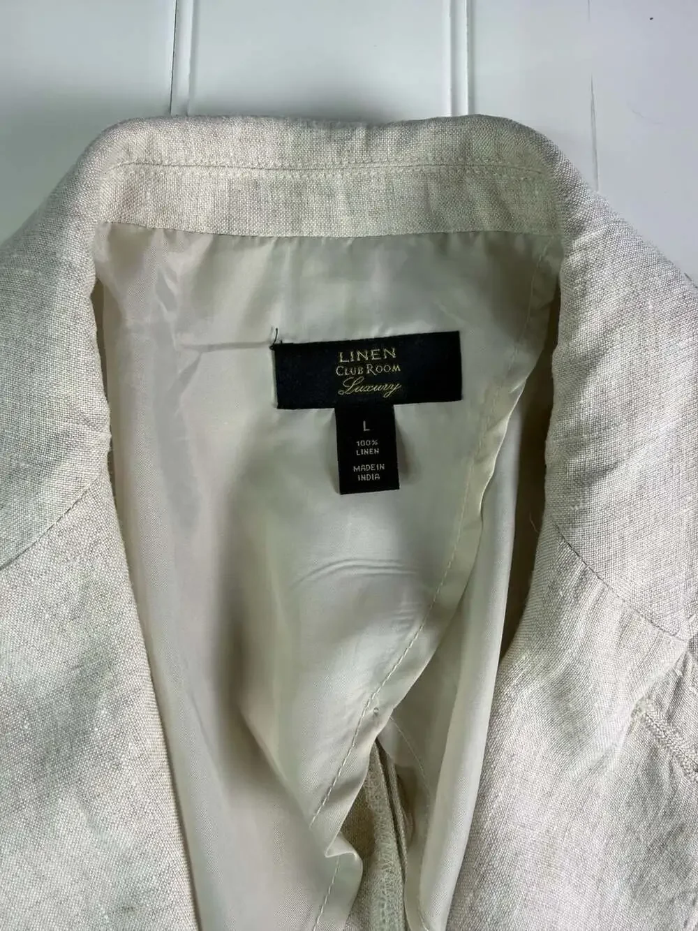 Linen Club Room Luxury Men’s Large 100% Linen Blazer Sport Coat Beige Tan